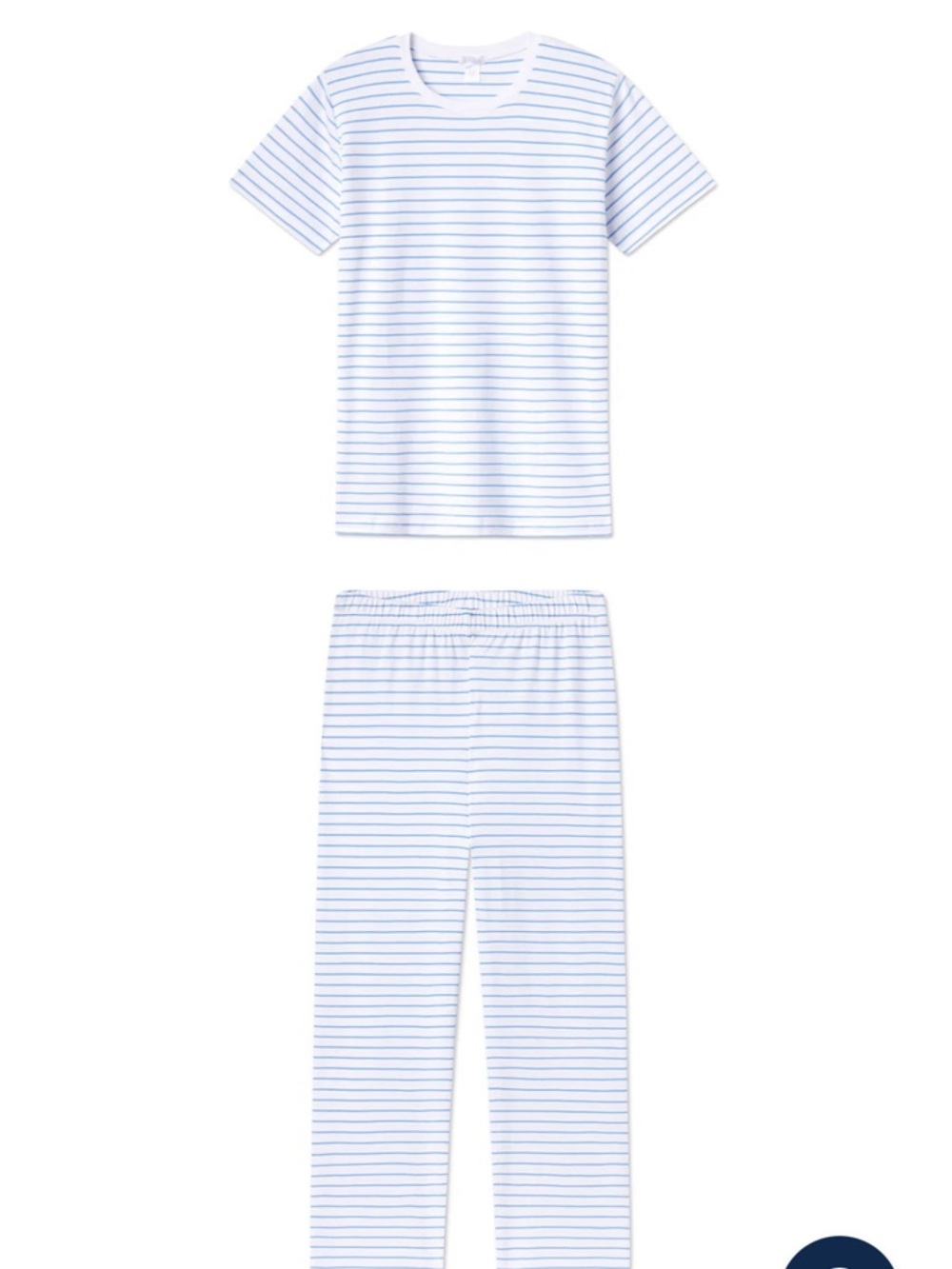 LAKE Pima Crew Short-Long set in Baltic Blue size Small